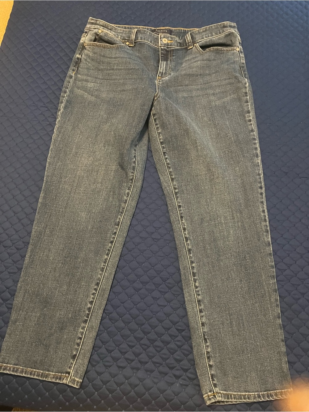 Talbots Dark Blue Denim Jeans with Yellow Stitching